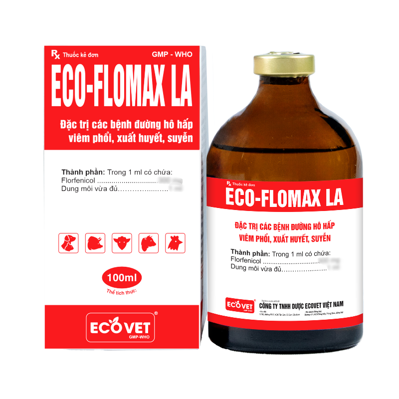 ECO FLOMAX LA - Đặc trị các bệnh đường hô hấp, viêm phổi xuất huyết, suyễn.