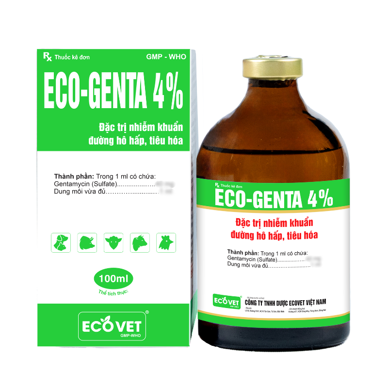 ECO GENTA 4% - Đặc trị nhiễm khuẩn đường hô hấp, tiêu hóa.