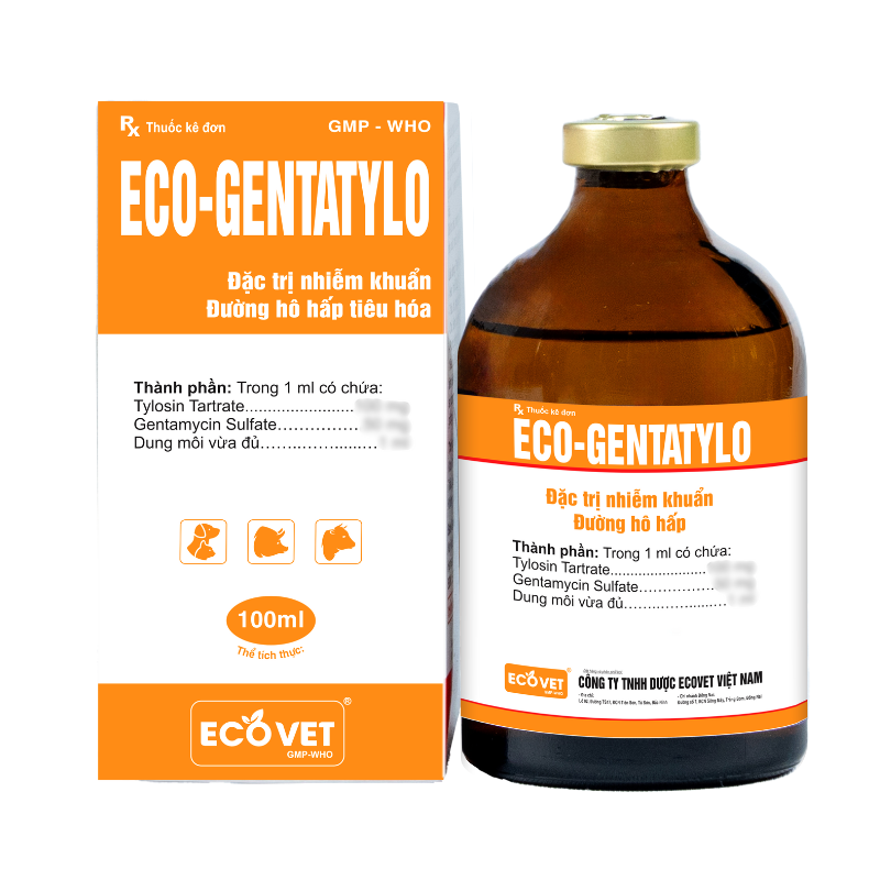 ECO GENTATYLO - Đặc trị nhiễm khuẩn đường hô hấp, tiêu hóa.