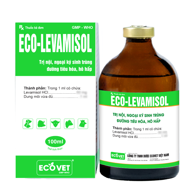 ECO LEVAMISOL - Trị nội, ngoại kí sinh trùng đường tiêu hóa, hô hấp.