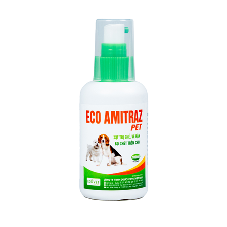 Eco Amitraz Pet - Xịt trị: ghẻ, ve, rận, bọ chét trên chó mèo