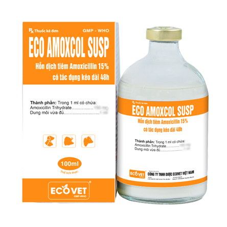 ECO - AMOXCOL SUSP - Đặc trị nhiễm trùng đường hô hấp, tiêu hóa, niệu dục.