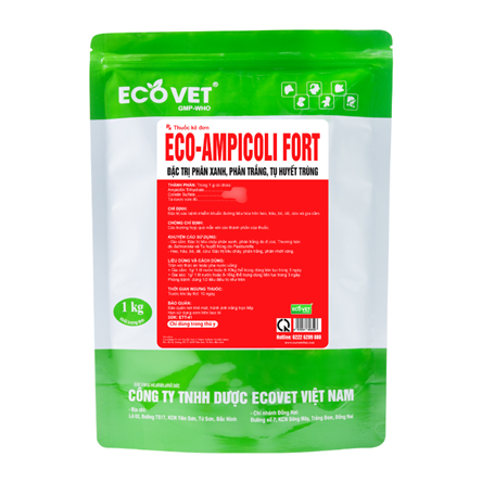 Eco Ampicoli Fort - Đặc trị phân xanh, phân trắng, tụ huyết trùng