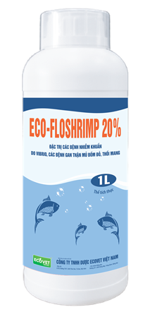 ECO FLO FISH 20% - Đặc trị nhiễm khuẩn do Vibrio, các bệnh gan thận mủ, đốm đỏ, thối mang trên cá