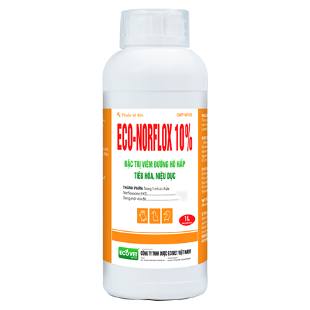 ECO NORFLOX 10% - Đặc trị viêm đường hô hấp, tiêu hóa, niệu dục