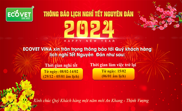 CÔNG TY TNHH DƯỢC ECOVET VIỆT NAM xin gửi đến Qúy Khách hàng, Đối tác thông báo: 