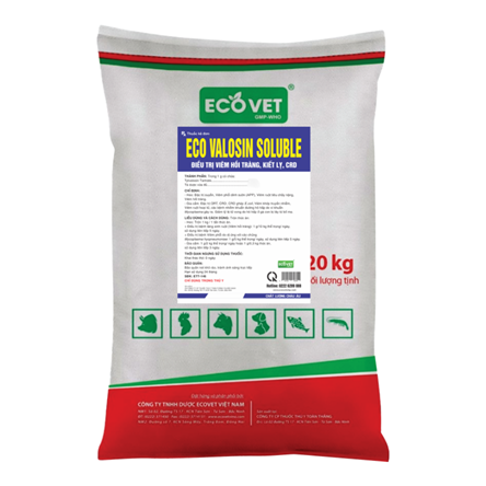 ECO VALOSIN SOUBLE - ĐẶC TRỊ ORT, HEN GÀ, SUYỄN HEO, VIÊM PHỔI, VIÊM RUỘT HOẠI TỬ